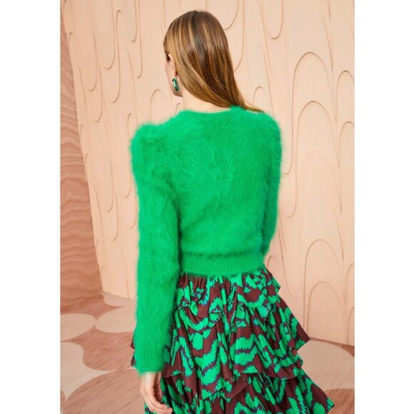 Runway Ulla Johnson  Aisha fuzzy angora-blend knit cardigan Size S/M NEW - Picture 4 of 13